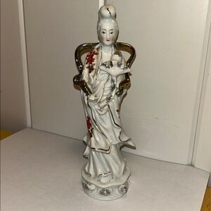 Vintage Sato Gordon Asian woman Figurine Kuan Yin Goddess Protection Japan MCM